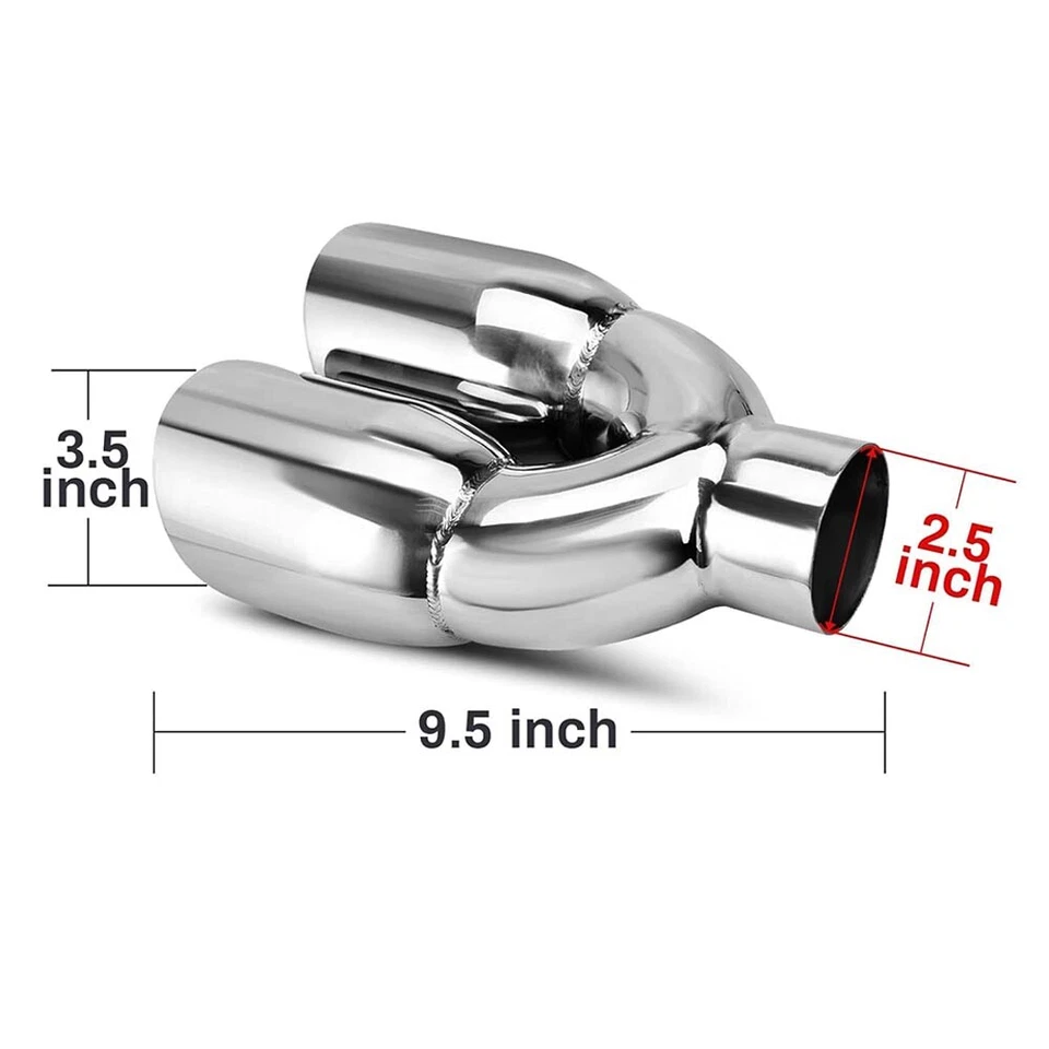 Exhaust Tip 2.5" to 3" Long 9.5" Double Wall For Mercedes-Benz CLK280 CLK320 - Image 2 of 4