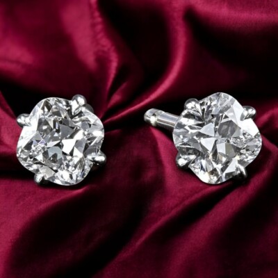 IGI Certified Ct Lab Created Cushion Diamond Stud Earring in