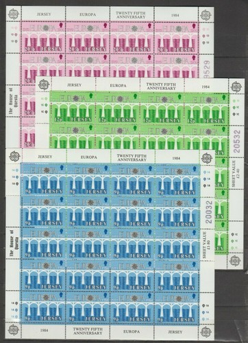 Jersey 1984 Europa CEPT Bridges Complete Sheets MNH
