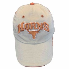 Horns-Texas Longhorns Raised Embroidered Baseball Hat Cap Burnt Orange Hook 'Em