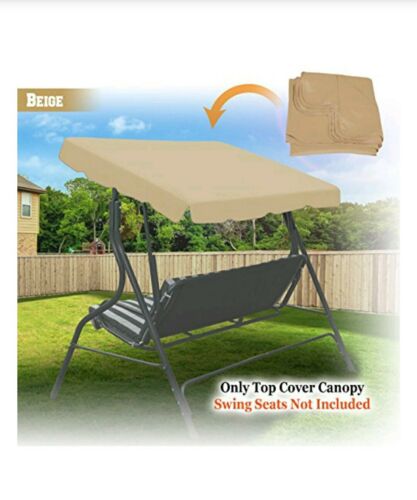 75"x52" Replacement Swing Canopy Top Cover 180gsm Polyester UV Block Beige 
