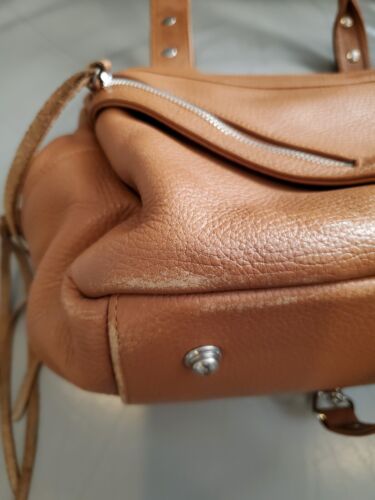Botkier Trigger Satchel Shoulder Hand Bag Brown Leather Nickel Studs - Picture 10 of 15