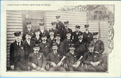 Linden Hose Company View of House Postcard Unposted