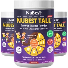NuBest Tall Growth Protein Powder - Boost Bone Grow Strong (Chocolate) - Pack 3