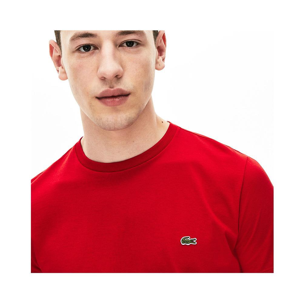 Tシャツ・カットソー LACOSTE Men T-shirt Red TH6709 240 Lacoste Mens Crew Neck Pima Cotton Jersey T-shirt Red TH6709