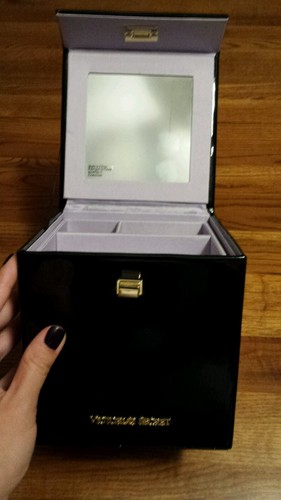 Victoria's Secret Limited Edition Schwarz Lackleder Rosa Gefüttert Schmucketui - Bild 2 von 6