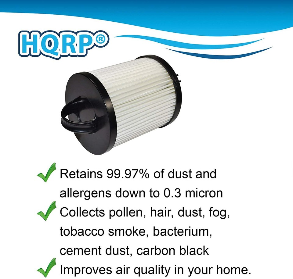 HQRP Dust Cup HEPA Filter and Exhaust Filter for Eureka AirSpeed Rewind Pet AS1041A, Gold Rewind