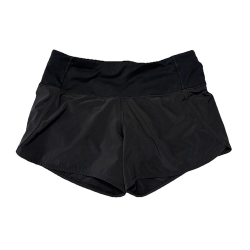 Lululemon Run Times Damenshorts Größe 2 schwarz 4 Zoll Laufen gefüttert W7AK0S