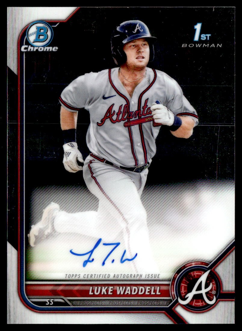 2022 Bowman Chrome Luke Waddell 1st Prospects Autographs Atlanta Braves