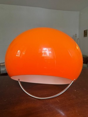 Rare 70s HARVEY GUZZINI Orange Acrylic Pendant Lamp 3024 JOLLY by