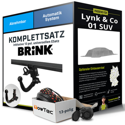 Für LYNK & CO 01 SUV Anhängerkupplung abnehmbar +eSatz 13pol uni 11.2024-jetzt