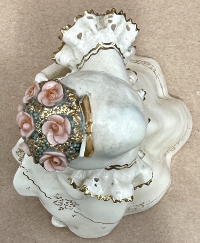 Vintage Florence Ceramics Ruth double tier Dress White Delicate, Minor Damage - Picture 8 of 10