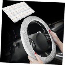 100 Pcs Disposable Steering Wheel Cover Non Woven Waterproof Car Steering