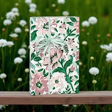 Fresh MINT FLORAL Print Design 24" Gift WRAPPING Paper Choose Length Amount 