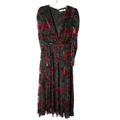 rachel parcell red dress Rachel Parcell womens long sleeve Red Ruffle Tiered Midi Dress size 16 NWT