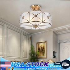 Vintage Ceiling Light Chandelier Stained Glass Lamp Flush Mount Fixture Tiffany