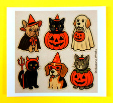 Halloween Costume Animals Cats  Dogs Mini Sticker Sheet Style 2