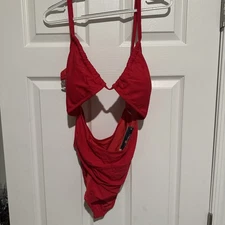 NWT Blooming Jelly Womens Red One Piece Swimsuit size XL Bathing Suit