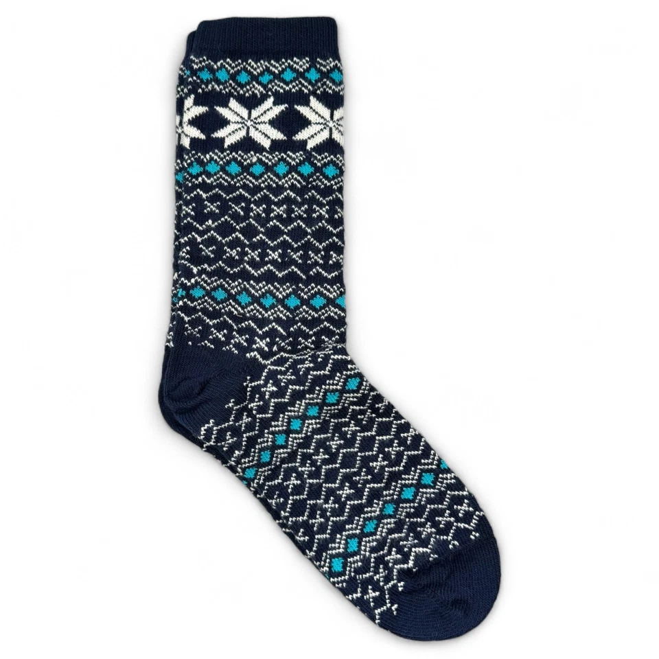 Calcetines bota media pantorrilla No Nonsense Fair Isle copos de nieve talla 4-10 azul marino Foto 3 de 4