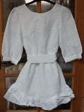 White  Broderie Wrap Dress Size M (8/10)