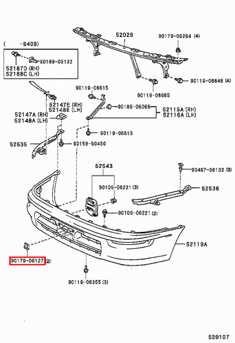 Genuine Hilux TGN121 TGN110 TGN10 RZN193 RZN174 RZN173 RZN169 RZN168 U Nut - Picture 8 of 20