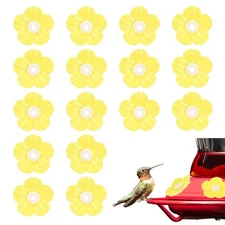 16-Pack Hummingbird Feeder Replacement Flowers, Plastic Part [Yellow]