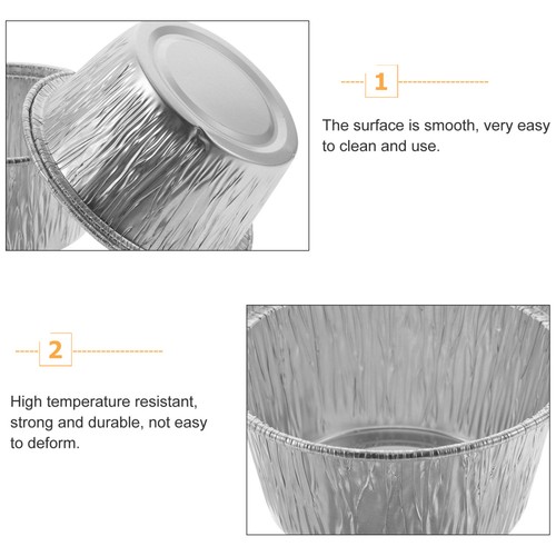 Paquete de 4 tazas de pudín de papel de aluminio para padre recipientes pequeños moldes de aluminio - Imagen 9 de 12