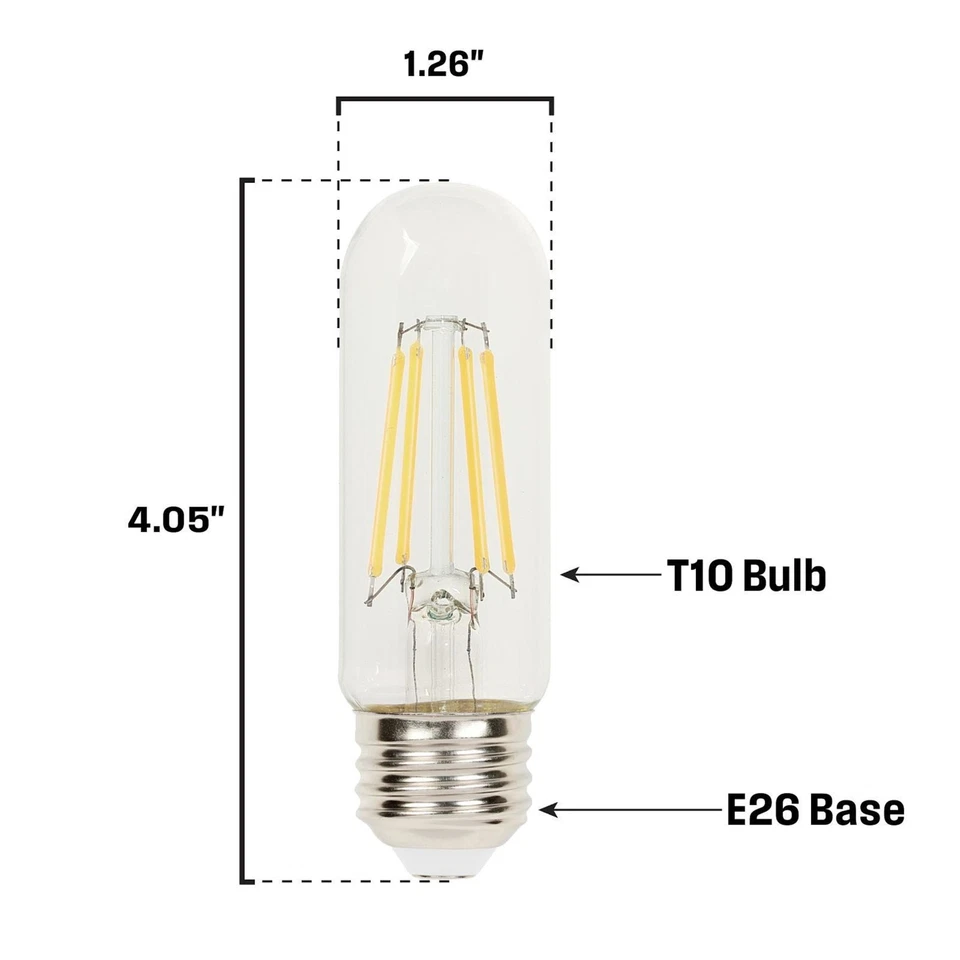 Westinghouse 5340020 Pack of (6) 5.5 Watt Dimmable T10 Medium - Clear - Image 2 of 4