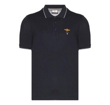 Aeronautica militare Polo Hombre Basica de Algodón Manga Corta PO1308 Color Azul