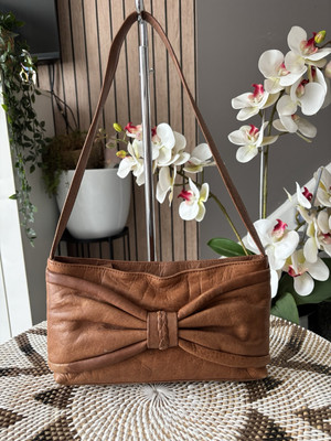 Hellbraune Echtleder Handtasche Umhängetasche