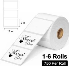 1-6 Rolls Direct Thermal 3x2 Barcode Labels Address Shipping For Zebra Rollo