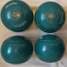 Henselite Tiger Lawn Bowls Size 2 Green Set of 4 (4x Bowls)