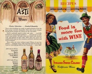 VINTAGE Advertising Wine Recipe Brochure "ITALIAN SWISS COLONY" VG Asti Ca.