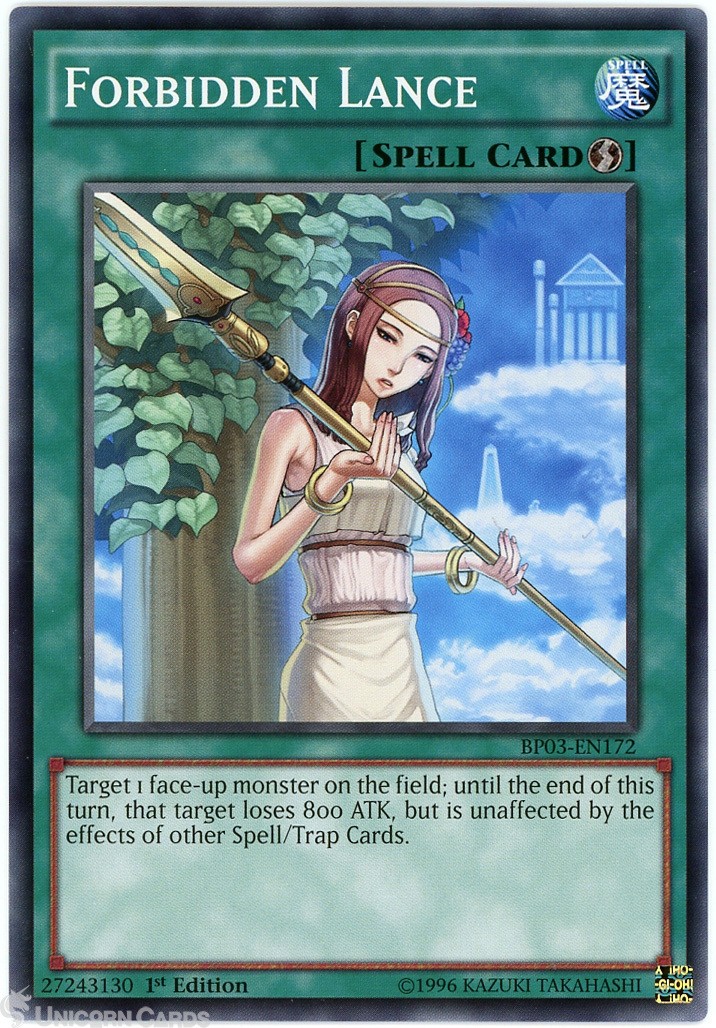 BP03-EN172 Forbidden Lance : Shatterfoil Rare 1st Edition Mint YuGiOh Card