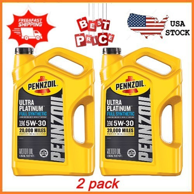 #ad #ad 2 pack Pennzoil Ultra Platinum Full Synthetic 5W 30 Motor Oil 5 Qt FREESHIPPING $50.68