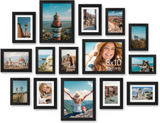 15 Pack Picture Frames Collage Wall Decor Set, Multi Sizes 8X10, 5X7, 4X6, Black