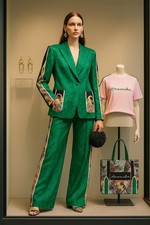 Anamika H&M Designer Outfit Set Blazer L+ Hose L + Shirt L + Tasche + Ohrringe