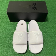 Size 11 - Nike Kobe Offcourt Slides Triple White IF2870-100 NEW! Ships Fast!