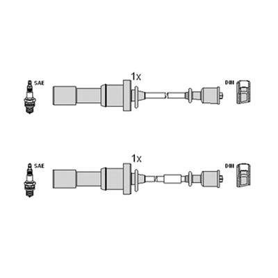 Hitachi 134376 Ignition Cable Kit for Hyundai, Kia, Mitsubishi