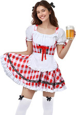 SOMSOC Women'S Oktoberfest Costume German Bavarian Costume Outfit Dirndl Dress B