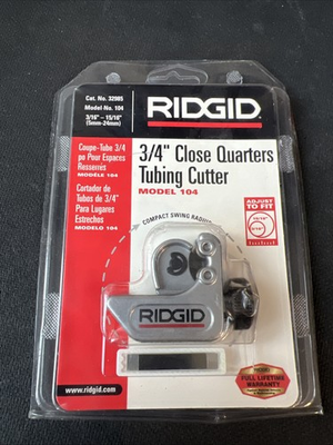#ad RIDGID 3 4quot; Close Quarters 3 16quot; to 15 16quot; Model 104 Tubing Cutter 32985 NEW 🔥 $18.00