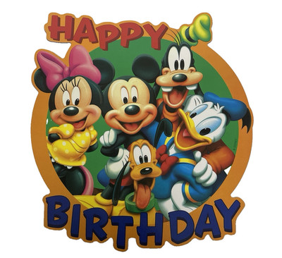 Disney Mickey Minnie Mouse Goofy Donald Duck Pluto Happy Birthday 8'' Magnet