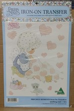 Sealed Vintage 1993 Precious Moments Iron-On Transfer 504 Quilting Girl Spectrix