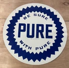 Vintage DSP Pure Gas & Oil Porcelain Enamel Sign 48x48".