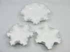 Vintage Fenton | White Silvercrest Milk Glass Ruffled Edge Candy Dishes Lot of 3