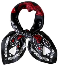 27.5'' Silk Feeling Scarf Medium Square Satin Head Neck Scarf for Women Hair ...