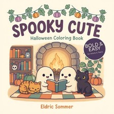 Spooky Cute Halloween Coloring Book: Bold and Easy, Cozy Designs for Adults and