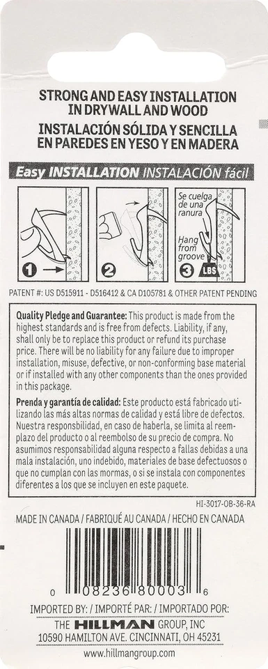 122391 Perchas de pared pequeñas para cuadros acabado blanco paquete de 4 40 libras Foto 3 de 3