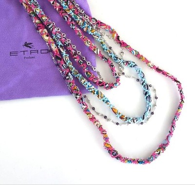 Etro Women Accessory Multicolor 5-Strand Long Necklace Limited Edition VHTF Soph