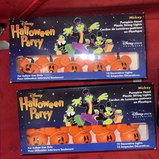 2X Disney Halloween Party Mickey Pumpkin Head...